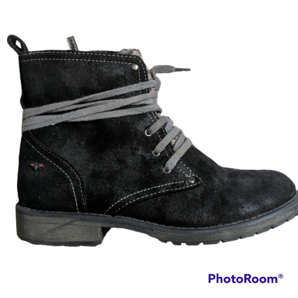 ROXY Bowman Lace-up Faux Leather Booties Size 4